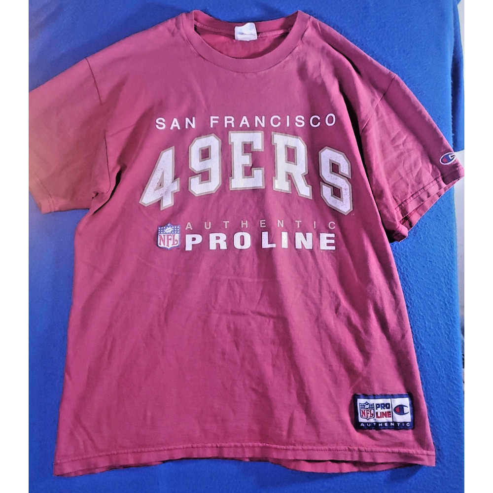 Vintage 90s San Francisco 49ers Champion Pro-Line Red T-Shirt Men's Size Large